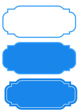 Blue Rounded Label Frame Set with Double Border