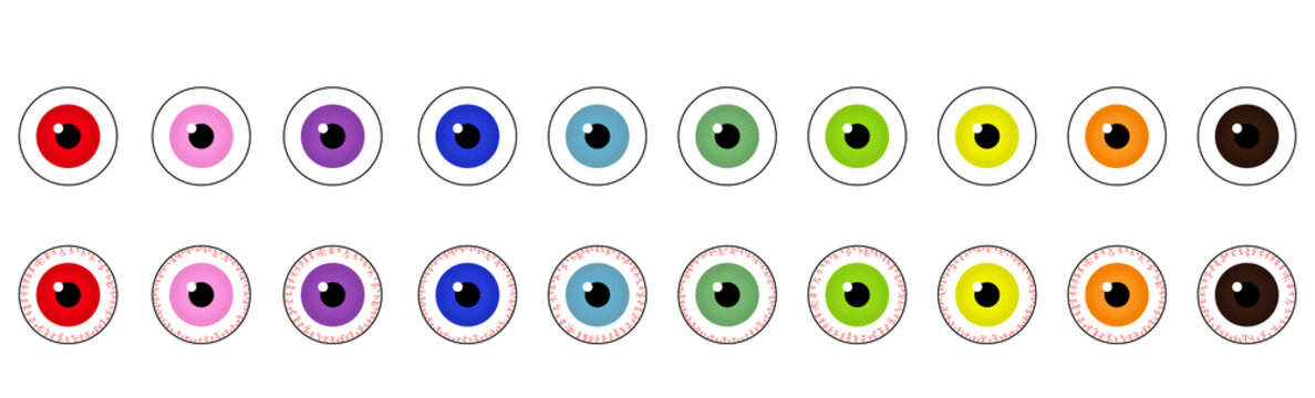 Collection of Eyeball Variations for Halloween Decor: Horror-Pop Monster Eyes & Bloodshot Eyes