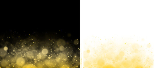 Golden magic dust particles with glowing light effects and smoke © Design Haven