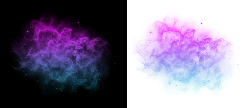 Vibrant purple and blue cosmic nebula cloud with glowing star dust