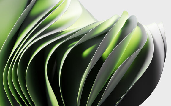 Flowing multilayer cloth background, 3d rendering.