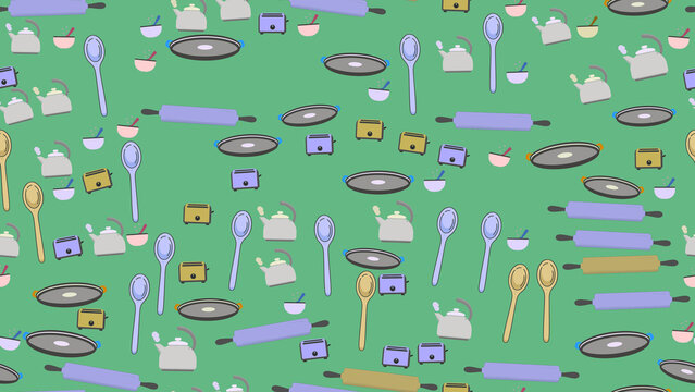 Kitchen Utensils and Appliances Pattern