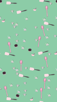 Seamless pattern of kitchen utensils