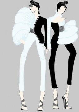 fashin illustration of a dancing couple