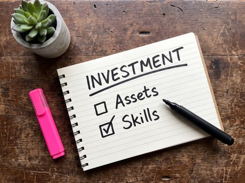 Investment Notebook with Skills Checked and Assets Unchecked: Why Investing in Yourself and Personal Growth Leads to Financial Success