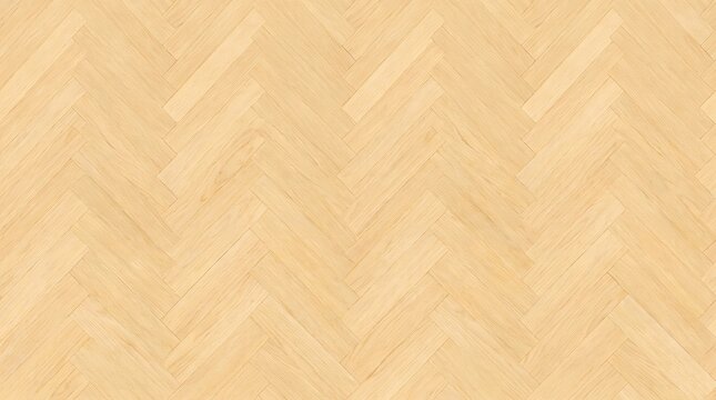 Light natural oak wood flooring arranged in a classic herringbone pattern with soft grain details and smooth texture providing an elegant surface for interior design projects