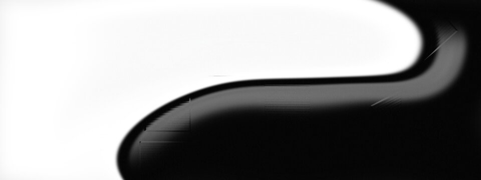Monochrome flowing curve, perfect for web design overlay., subtle digital grain texture, elegant abstract graphic backdrop, stark black and white