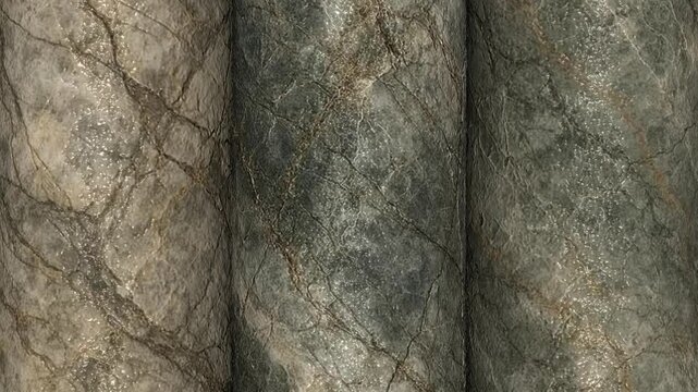 Unique Natural Fantastico Arni Marble Columns Rotating with Organic Veining and Intricate Stone Texture in a Cinematic Architectural Setting for Luxury Design