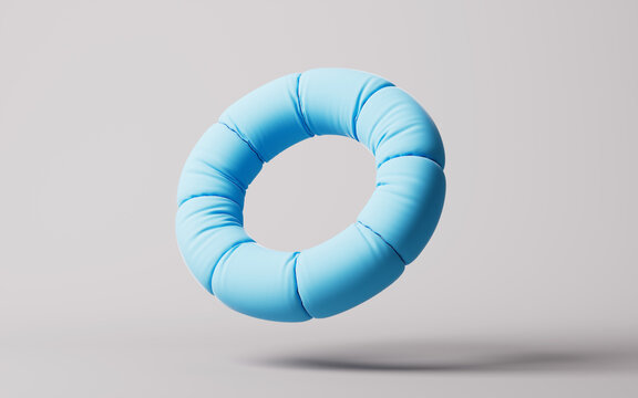 Inflatable soft swimming ring balloon, 3d rendering.
