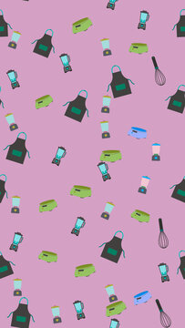 Kitchen Utensils and Aprons Pattern
