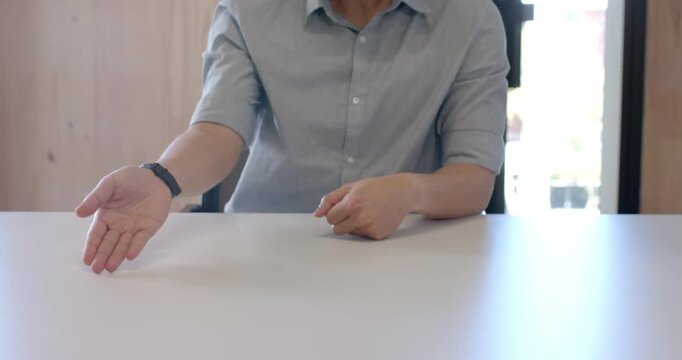 Close up of people talking to the camera, explaining concept during meeting, business professional g