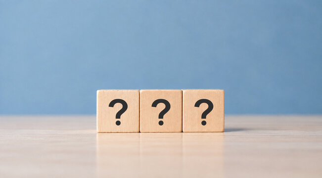 Question mark, questions, problems and root cause analysis, solutions, confused, thinking, brainstorming or problem solving, making decision, finding answer. FAQ frequently asked questions, answers.