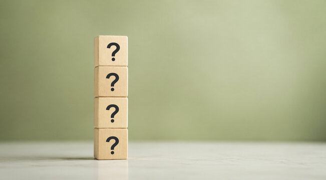Question mark, questions, problems and root cause analysis, solutions, confused, thinking, brainstorming or problem solving, making decision, finding answer. FAQ frequently asked questions, answers.