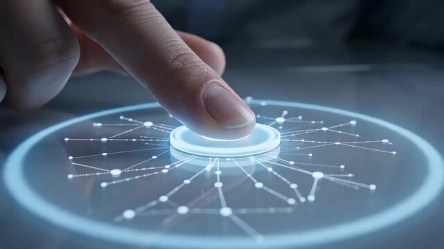 close up of a hand pushing a button