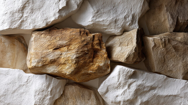 Rock wall texture close up natural stone surface rough brown white rugged detailed high fidelity