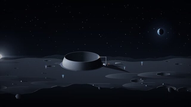 Lunar Habitat Construction Moon Base Build Reveal