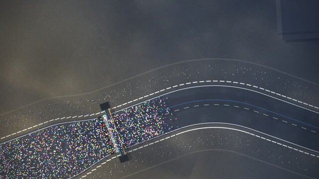Marathon Start Corral Aerial Mass Runner Surge Animation