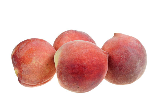 Peaches on a white background