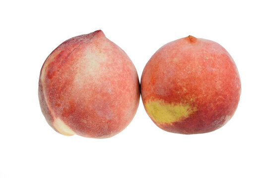 Peaches on a white background