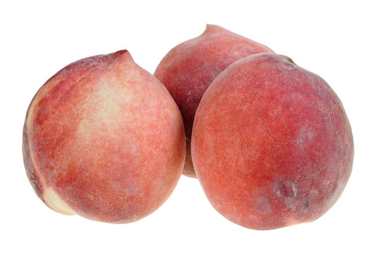 Peaches on a white background