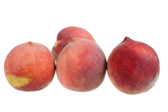 Peaches on a white background