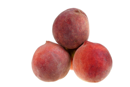 Peaches on a white background