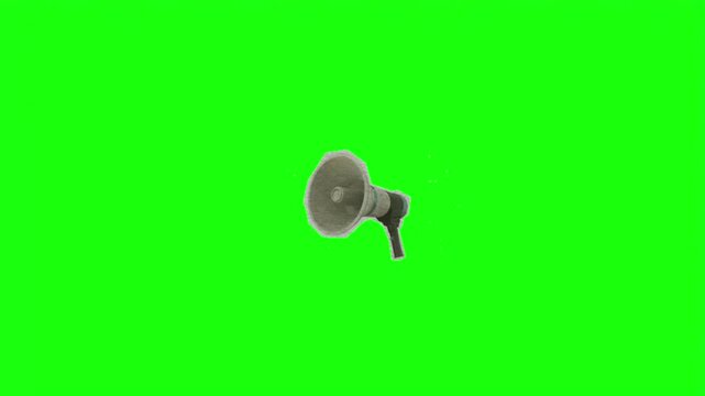 Megaphone speaker loudspeaker announcement audio device vector illustration isolated on green screen.   megaphone, loudspeaker, speaker, audio device, announcement tool, bullhorn, sound amplifier, com