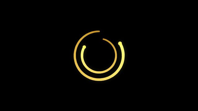 Elegant Concentric Golden Ring Loading Indicator on Black Background