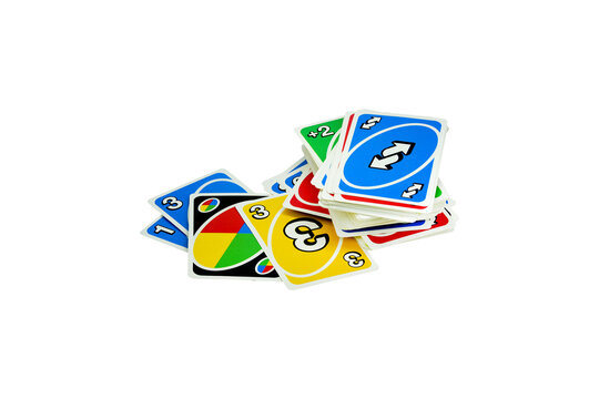 Colourful Playing Cards Game Set with Number and Action Cards Isolated on Transparent Background PNG