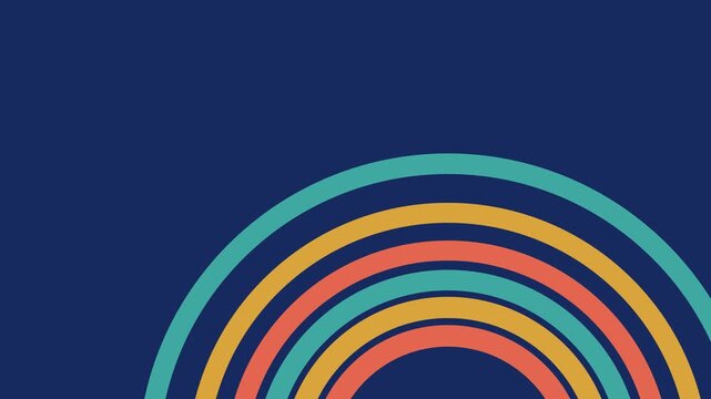 Colorful arch pattern with retro rainbow tones. 2d animation