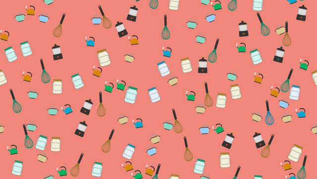 Kitchen Utensils and Appliances Pattern