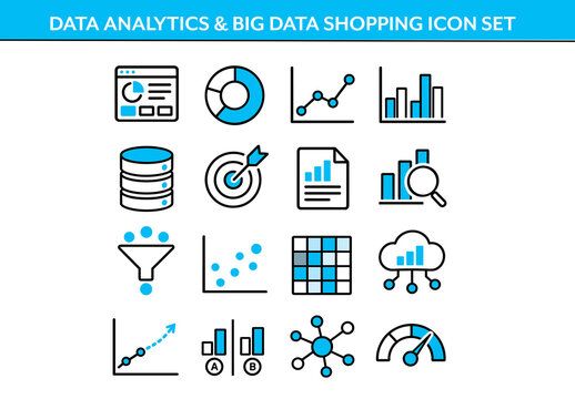Data Analytics & Big Data Icon Set