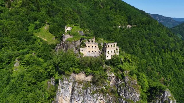 Kustul Monastery, a Greek Orthodox monastery located in the Macka district of Trabzon, built on the rocks. St. George Peristeriotas Monastery.