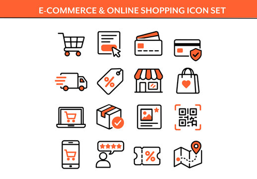 E-commerce & Online Shopping Icon Set