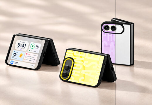 Foldable Smartphone Case Mockup