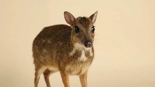 Lesser Mouse-Deer Standing in Studio Portrait