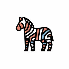 Fototapeta premium Vibrant Zebra Illustration Isolated on Transparent Background