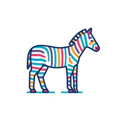 Fototapeta premium Vibrant Zebra Illustration on Transparent Background
