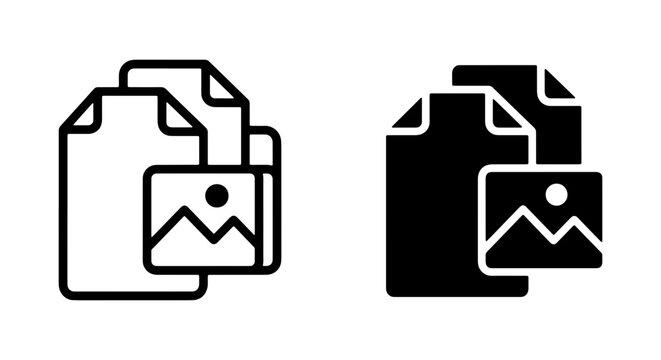 Document Icon Set, Image File Symbol, Paper Stack Graphics, Digital Asset Representation