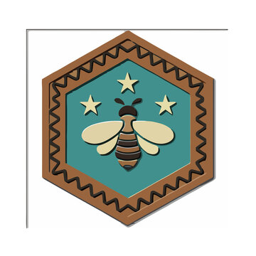 Bee and stars emblem