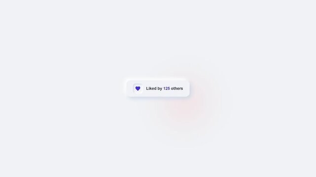 Like Notification Animation with Social Media Reaction Counter, Liked by Others Message Motion Graphic for User Engagement, Online Community, Mobile App Interface, Website UI, Digital Marketing
