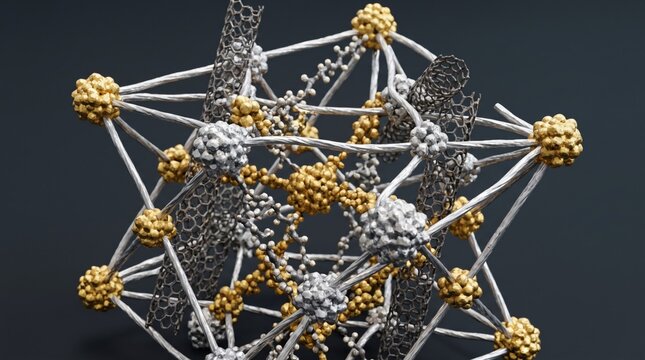 Complex Molecular Structure Model Featuring Gold and Silver Nanoparticles Connected by Nanotubes in a 3D Geometric Lattice Design
