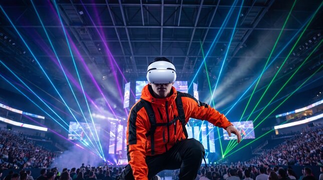 Orange & Black Techwear Esports Gamer in VR