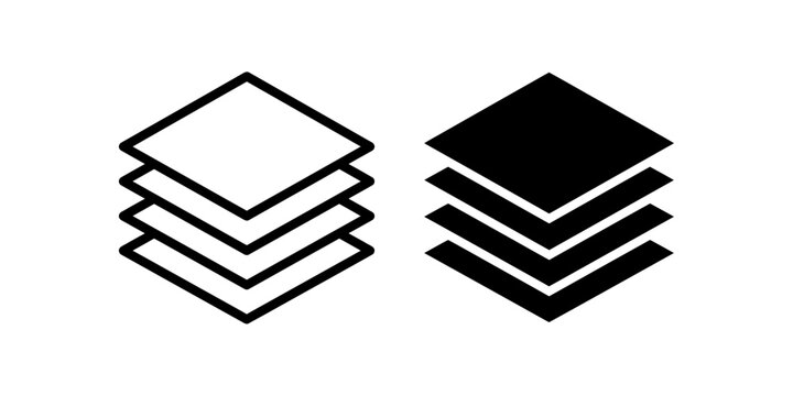 Isometric document stack layers icons
