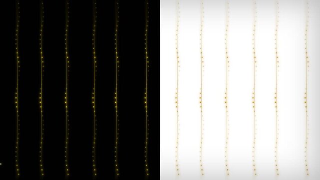 Abstract digital matrix code scrolling vertically on split black and white background.