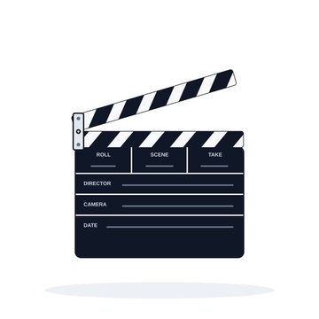 Film Production Clapperboard Graphic on White Background