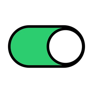 Green Toggle Switch Icon - On State, Digital Interface Element