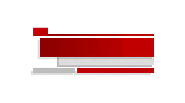 Red Horizontal Bar. Layered Rectangular Graphic Shape. Modern Abstract Design Element. Minimal Vector Illustration
