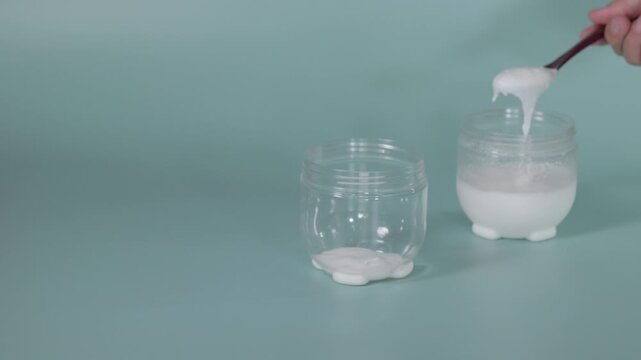 Previously made yogurt added to a fermentation container
