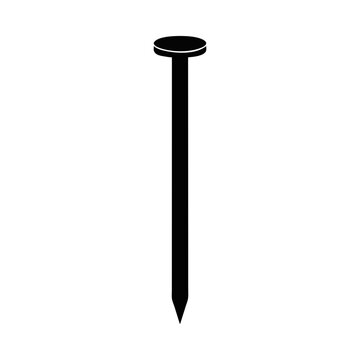 Black metal nail standing vertical icon vector